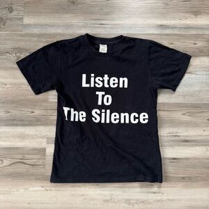 Black Graphic Tee - Listen To The Silence